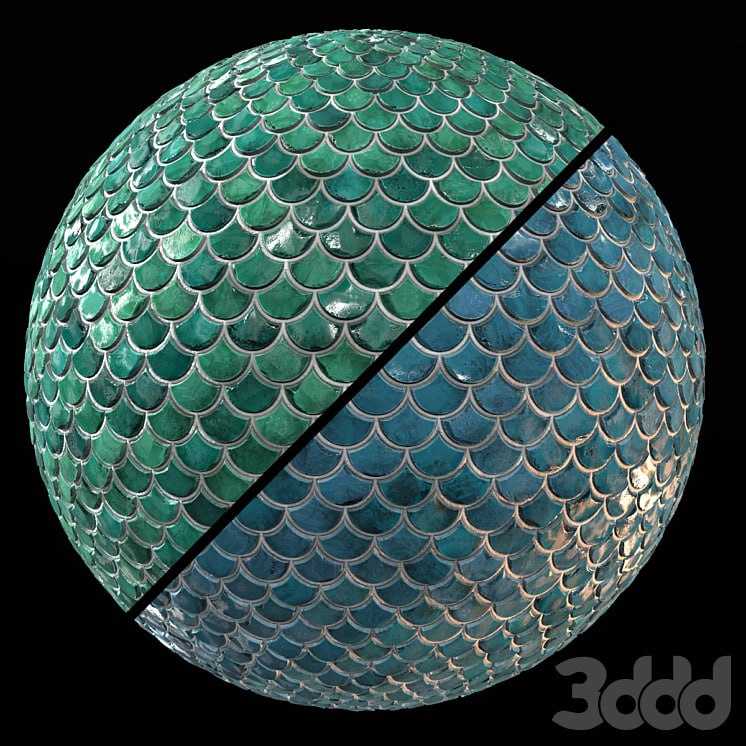 Teal Tile PBR Material-09