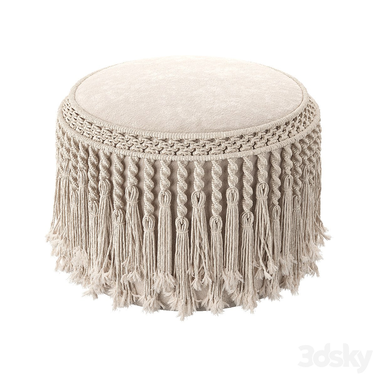 Macrame pouf Pretty Bird