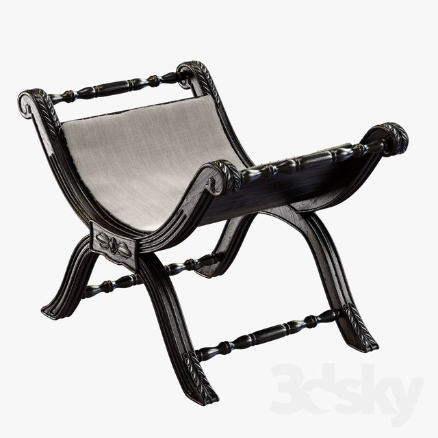 Restoration Hardware 18TH C. NEOCLASSICAL UPHOLSTERED STOOL