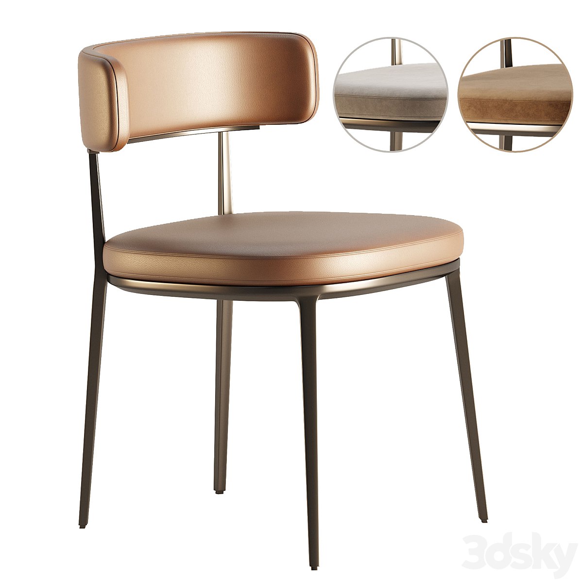CARATOS Chair with armrests By Maxalto