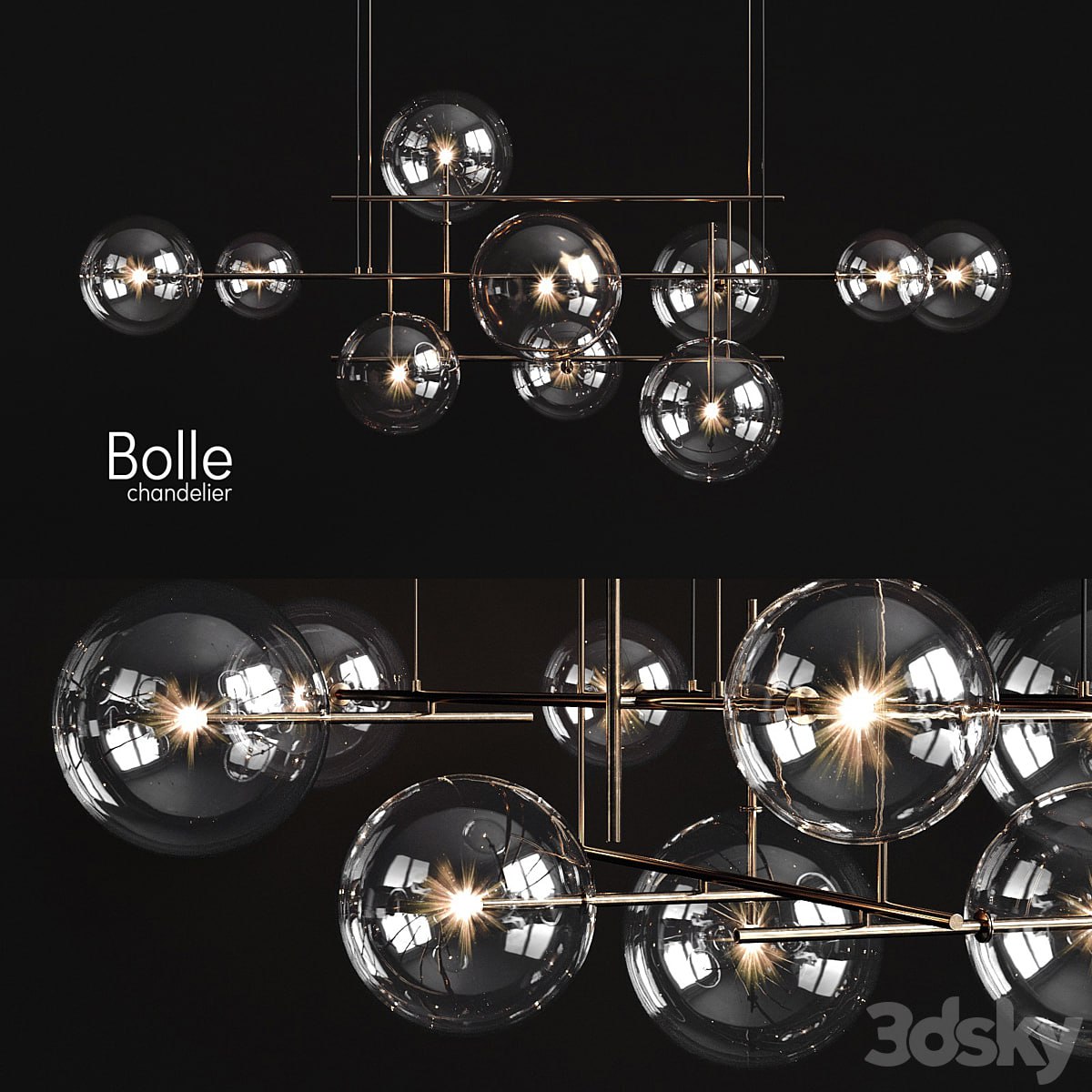 Chandelier Gallotti & Radice Bolle horizontal