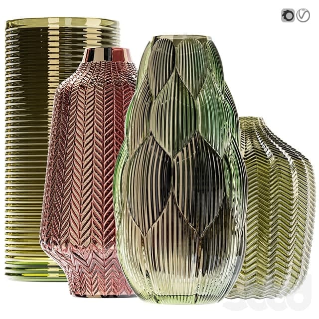 Amazing glass vases set for interior