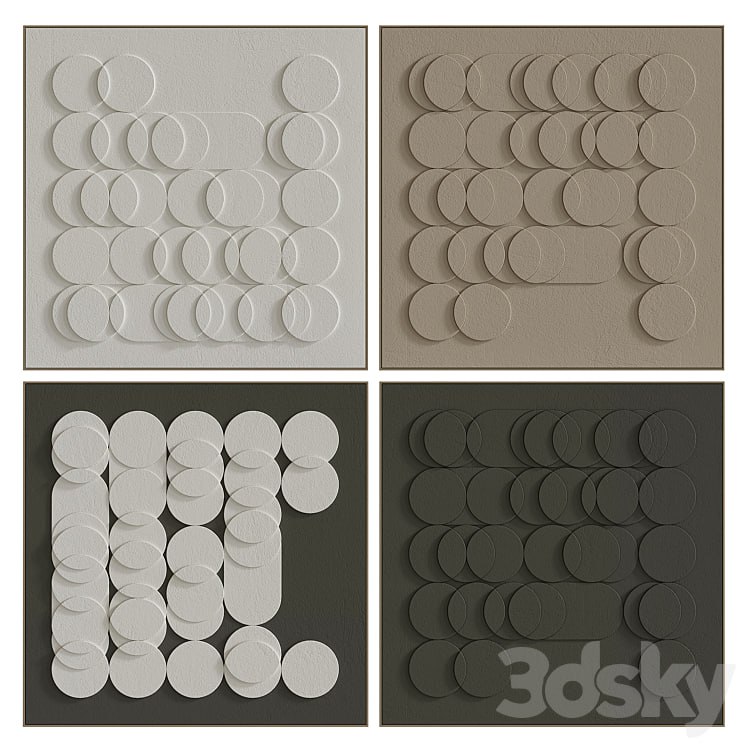 Decorative set of art paintings