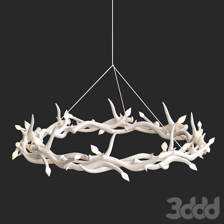 Superordinate Antlers chandelier 27 antlers ring white von Roll & Hill