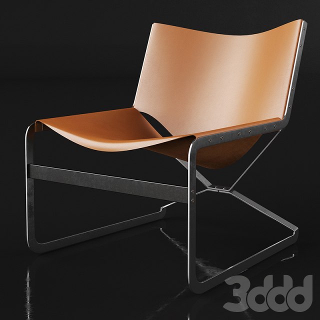 Pierre Paulin Leather and Steel Lounge Chair