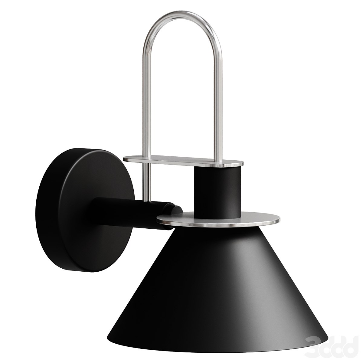 SconceModern 1-Light Cone Indoor Wall Sconce Metal Tapered Shade Wall Light in Black