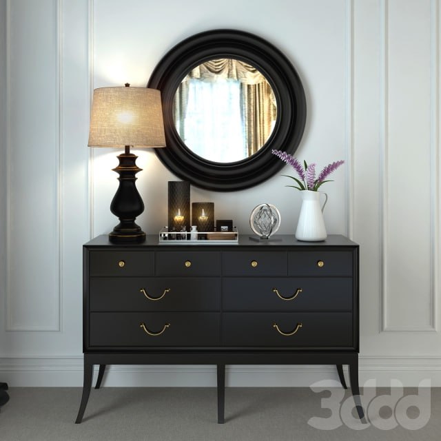 Chest of drawers with a decorative set