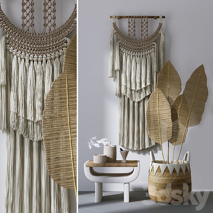 Decorative set with Wall Hanging Macrame