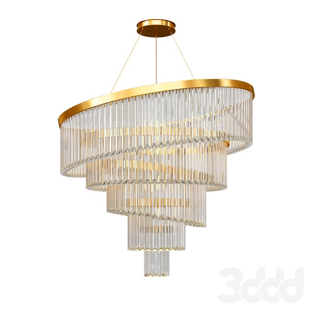 Gold Plated Spiral Crystal Designer Chandelier