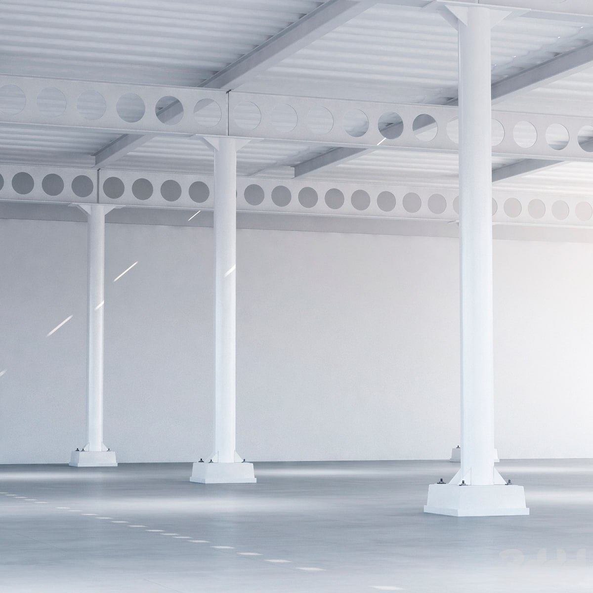 Metal ceiling girder system with columns 02 #