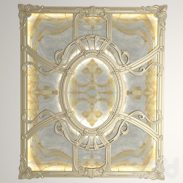 Stained glass ceiling in the forged frame.