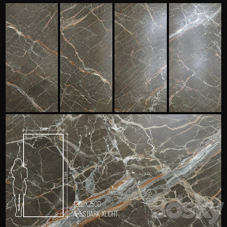 Ceramic Tile Urbatek Xlight 1200X2500 Ares Dark