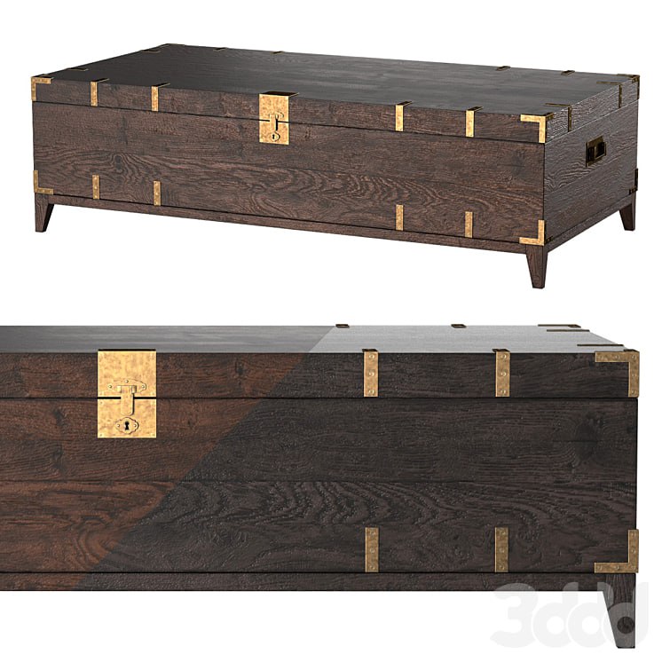 CAYDEN CAMPAIGN RECTANGULAR TRUNK TABLE Dark