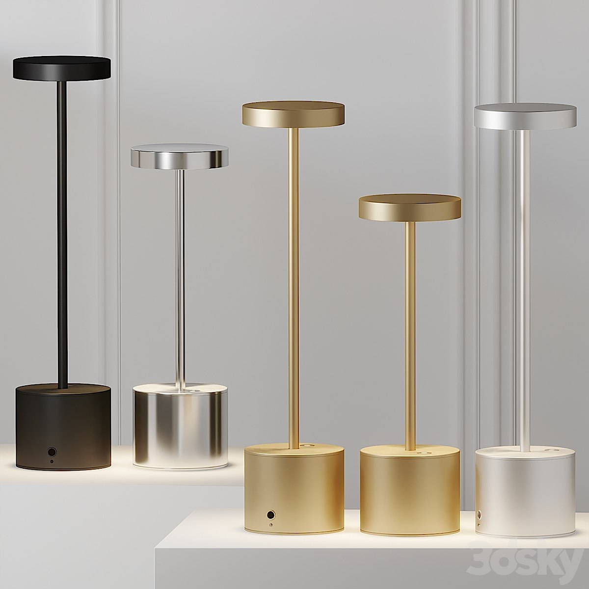 HISLE LUXCIOLE GM Table Lamp - 4 Different Metal Materials