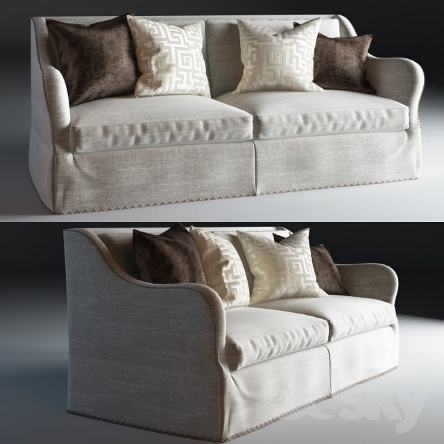 Caracole Open Arms Skirted Sofa _SN-UPH-SOFSKI-34A