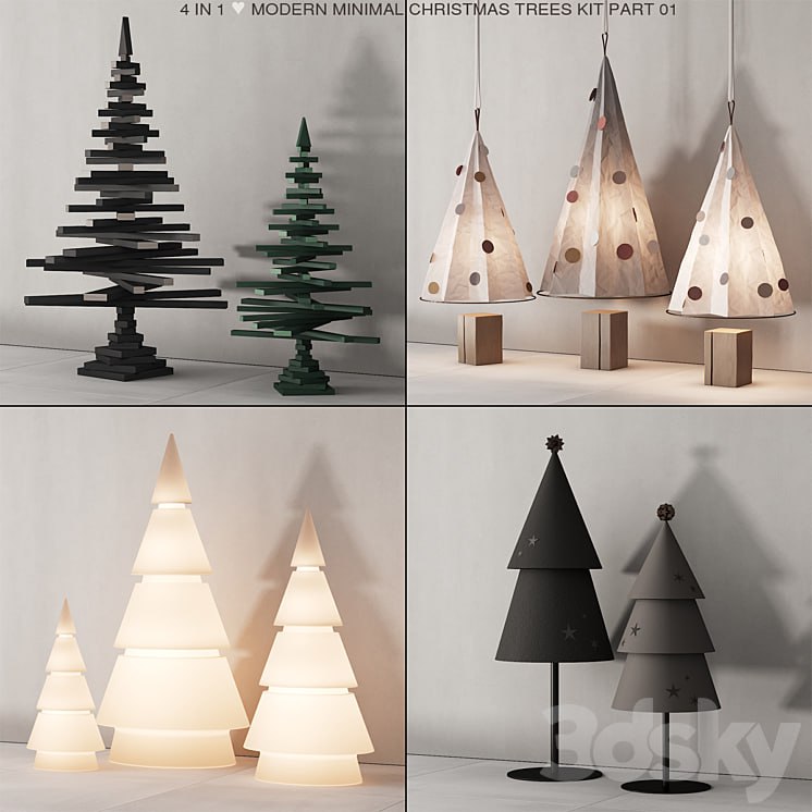 237 happy new year 01 modern Christmas trees 01