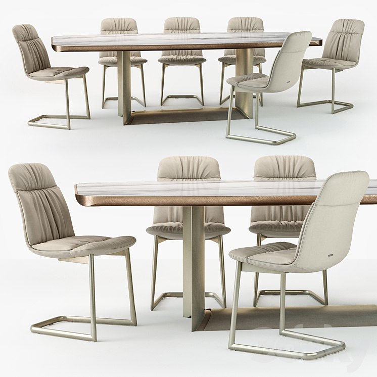 Esraa Cattelan Italia Kelly chair Dragon table +Chair #$cattelan