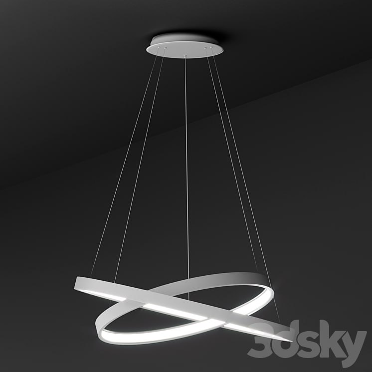 Pendant lamp ULIGHT haloin White (2 rings)