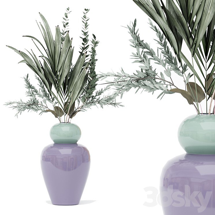 Flower Pack 211C Plants / Bouquet turquoise branches dry bouquet palm leaf helle ikebana dried flowers vase decorative plant