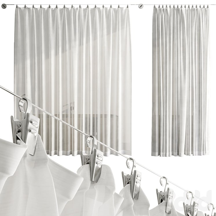 Bathroom Curtains pinned by clamp