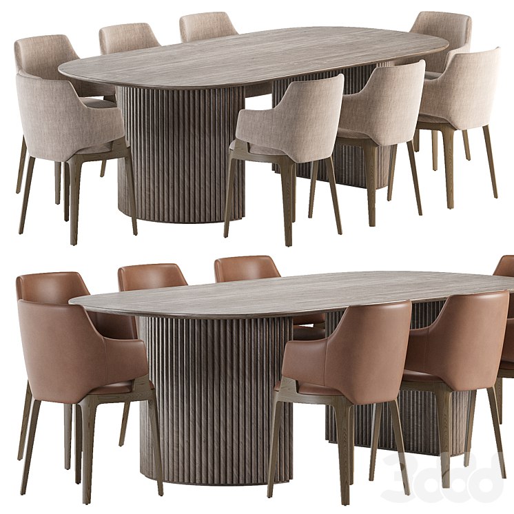 Parc Oval Dining Table and Velis Chair