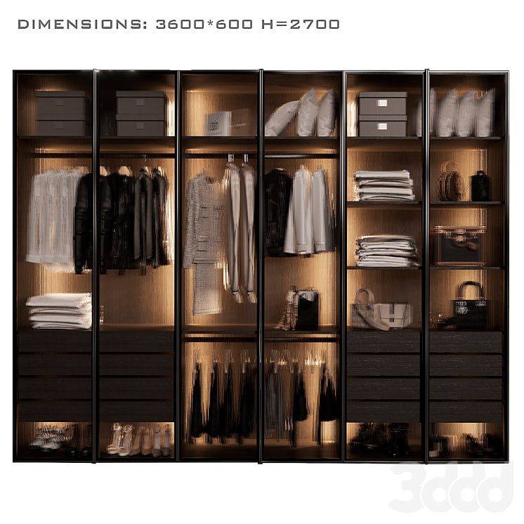 Wardrobe with glass doors 5