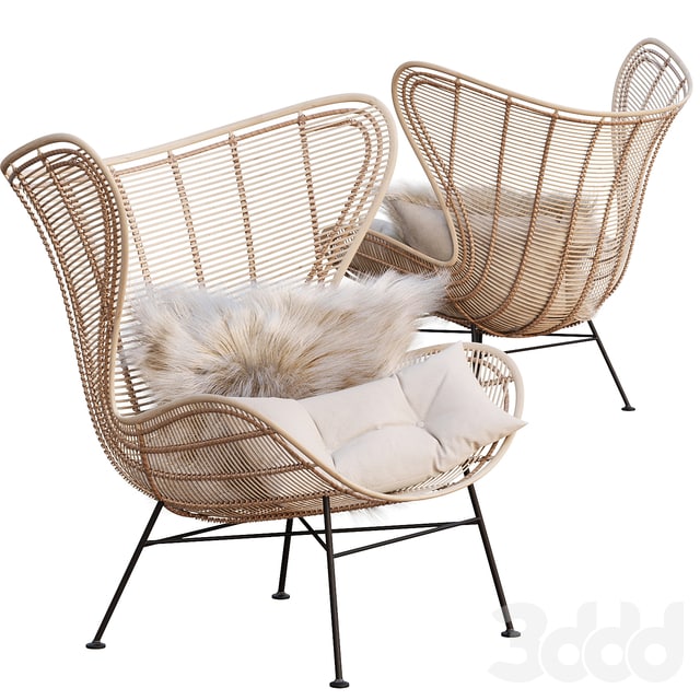 AVE HK Living Natural Rattan Egg Chair