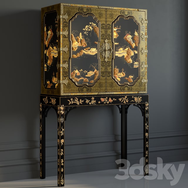 BAKER GeorgeIII Oriental Lacquer Cabinet