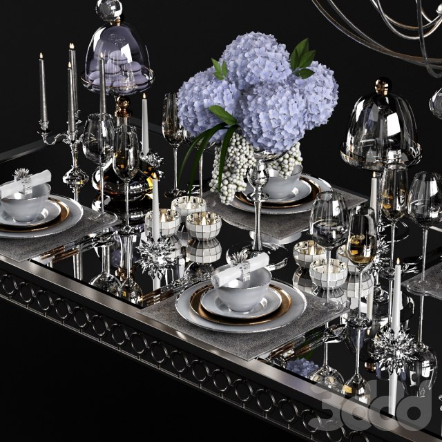 Sophie Mirrored Dining Table_set