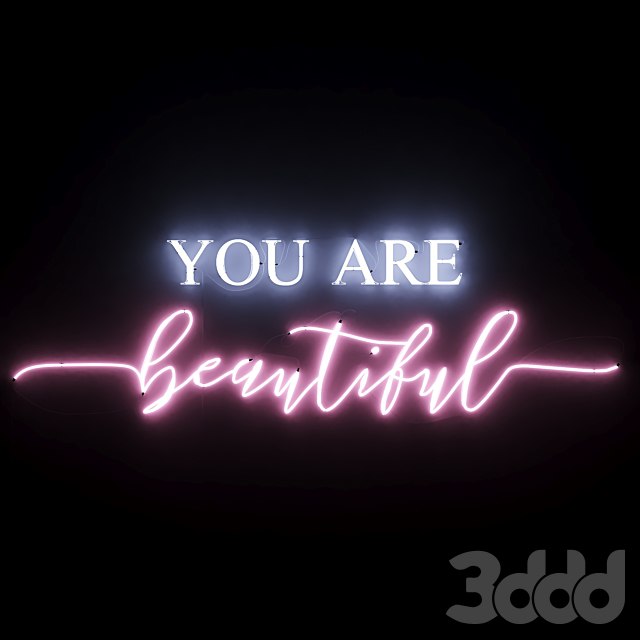 Neon Text 05 You Are Beautiful