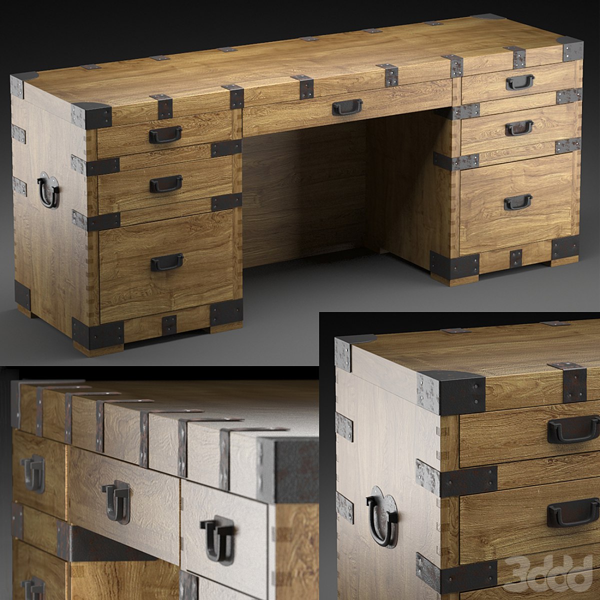 HEIRLOOM SILVER CHEST desk Restoration Hardware