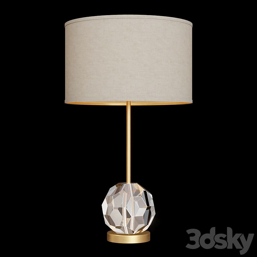 Restoration Hardware BOULE DE CRISTAL TABLE LAMP Brass
