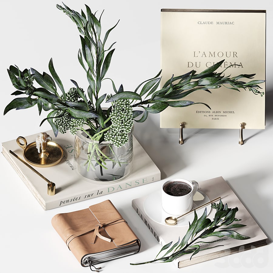 Decorative set 018 with coffee and bouquet