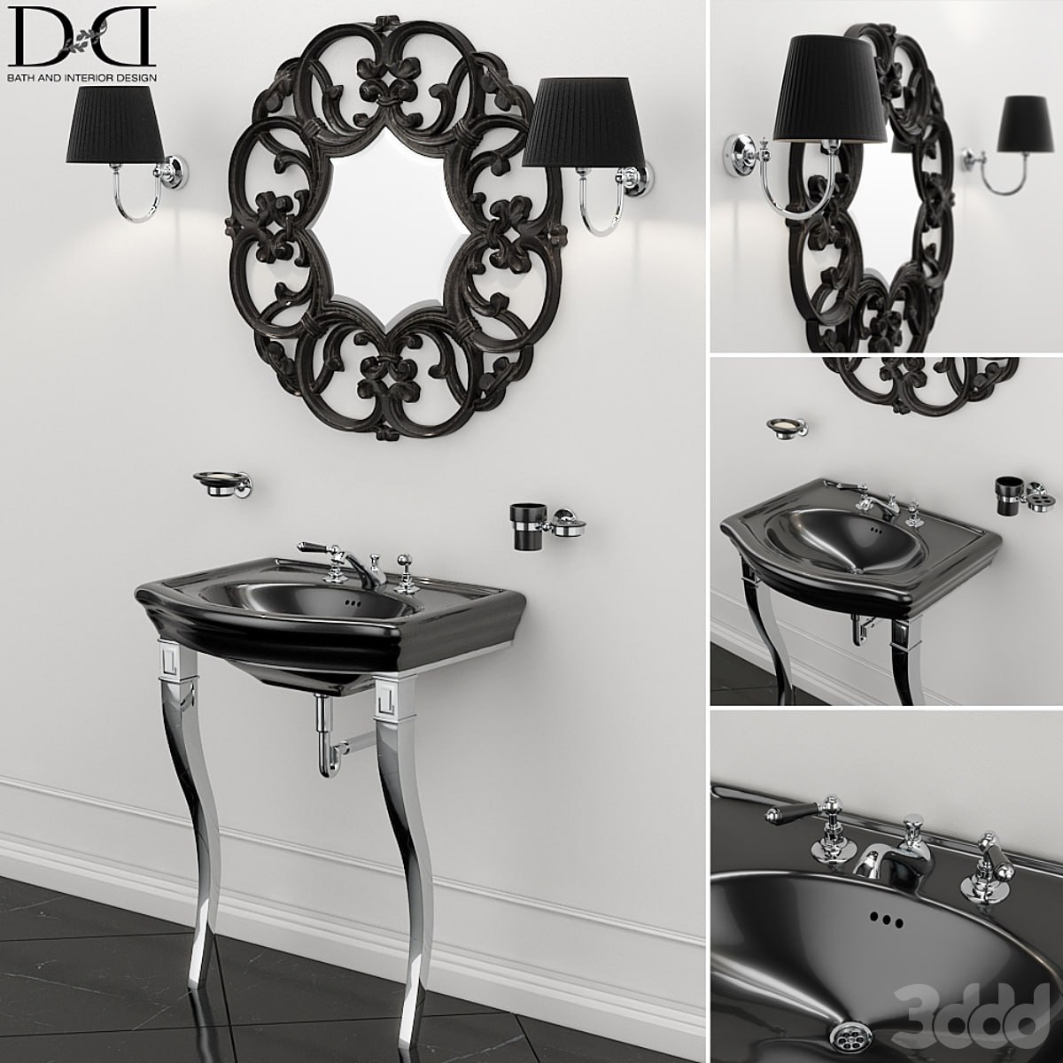 Sink NEW ETOILE (MARLENE CONSOLE) and Mirror BLACK AMELIE Devon Devon