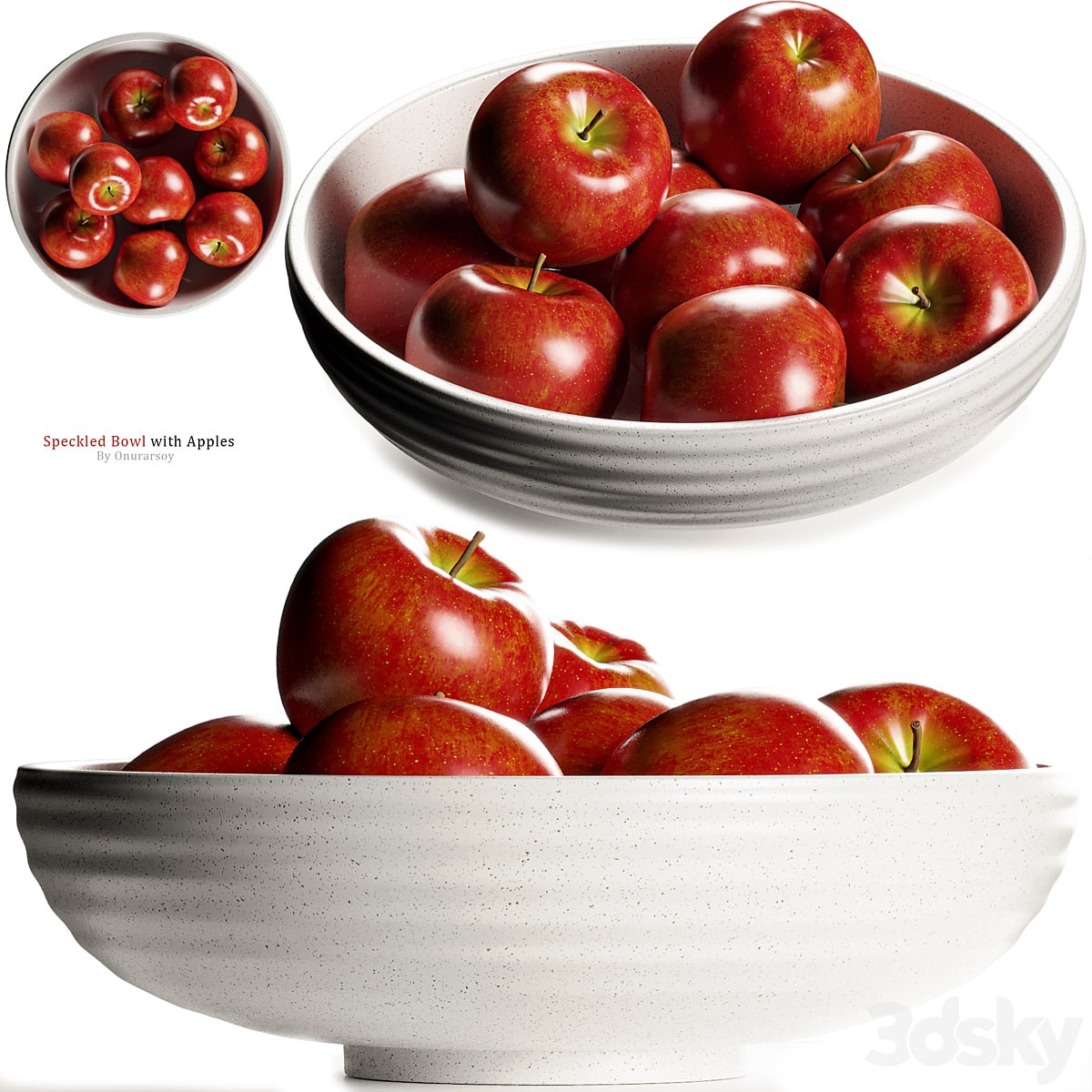 Crate & barrel - Holden Speckled Bowl with Apples