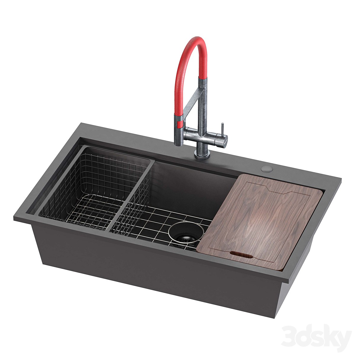 Doirteal 33 inch Drop in Black Farmhouse Sink