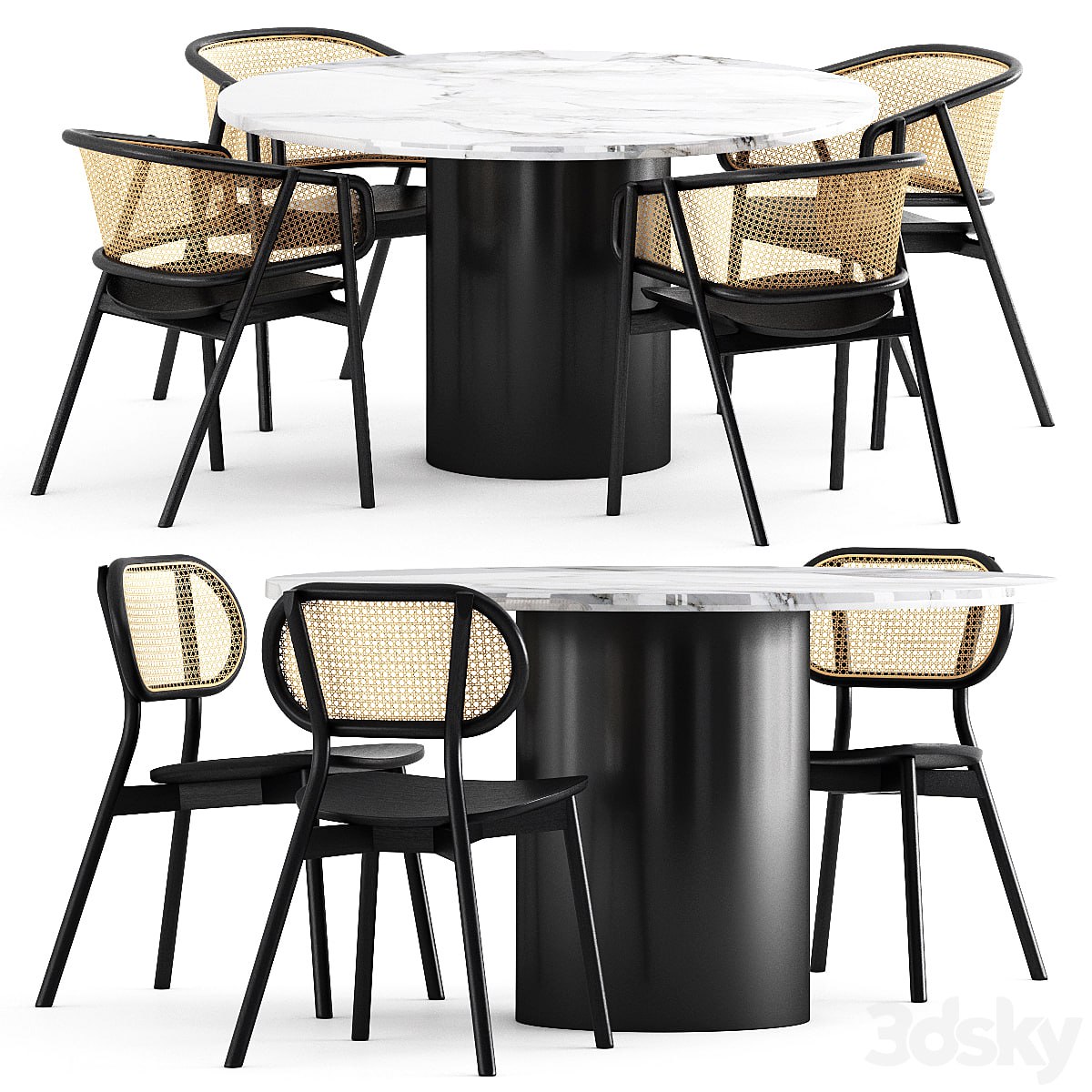 [cmascrendering](https://t.me/cmascrendering) CANE ARMCHAIR - 01, CANE CHAIR - 03, e15 HIROKI +Chair