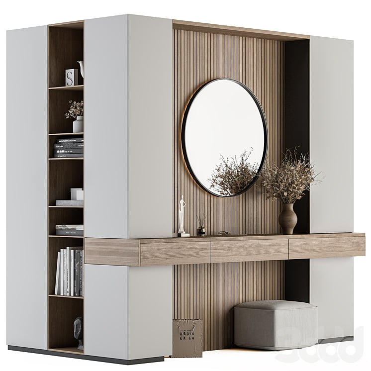 Hallway 37 - L Wardrobe White and Wood Entrance /