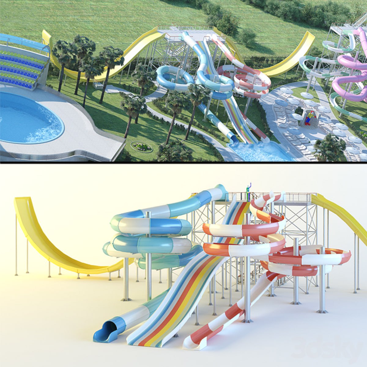 Water Slides: Wave Slide, Black Hole, Wide Slide, Raing Slide.