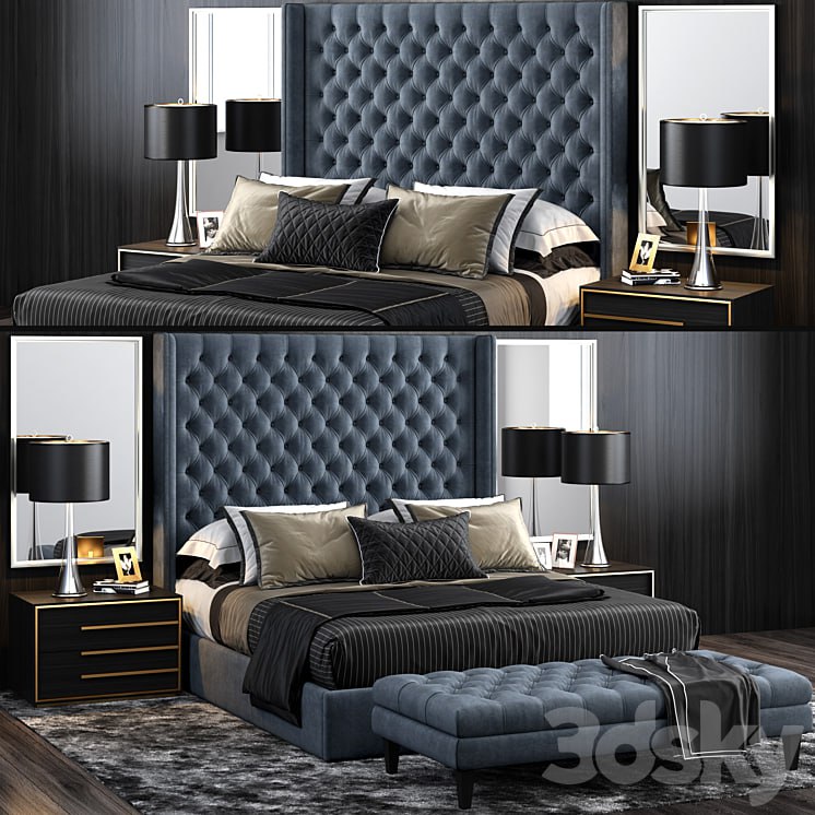 RH Adler Shelter Diamond Tufted Bed