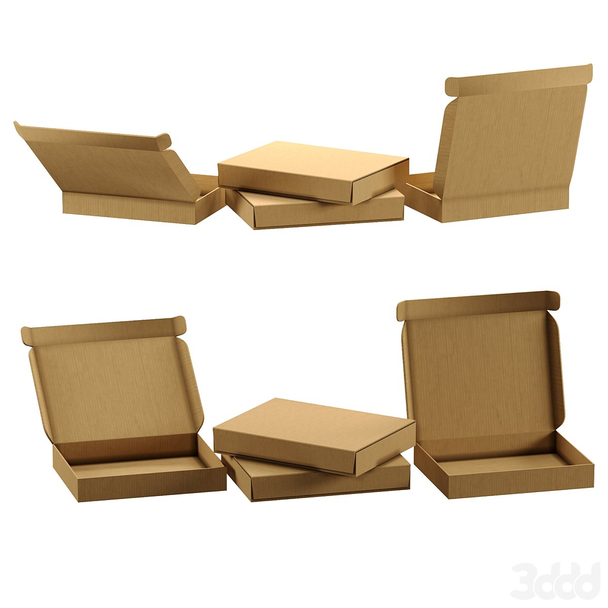 Set of cardboard boxes