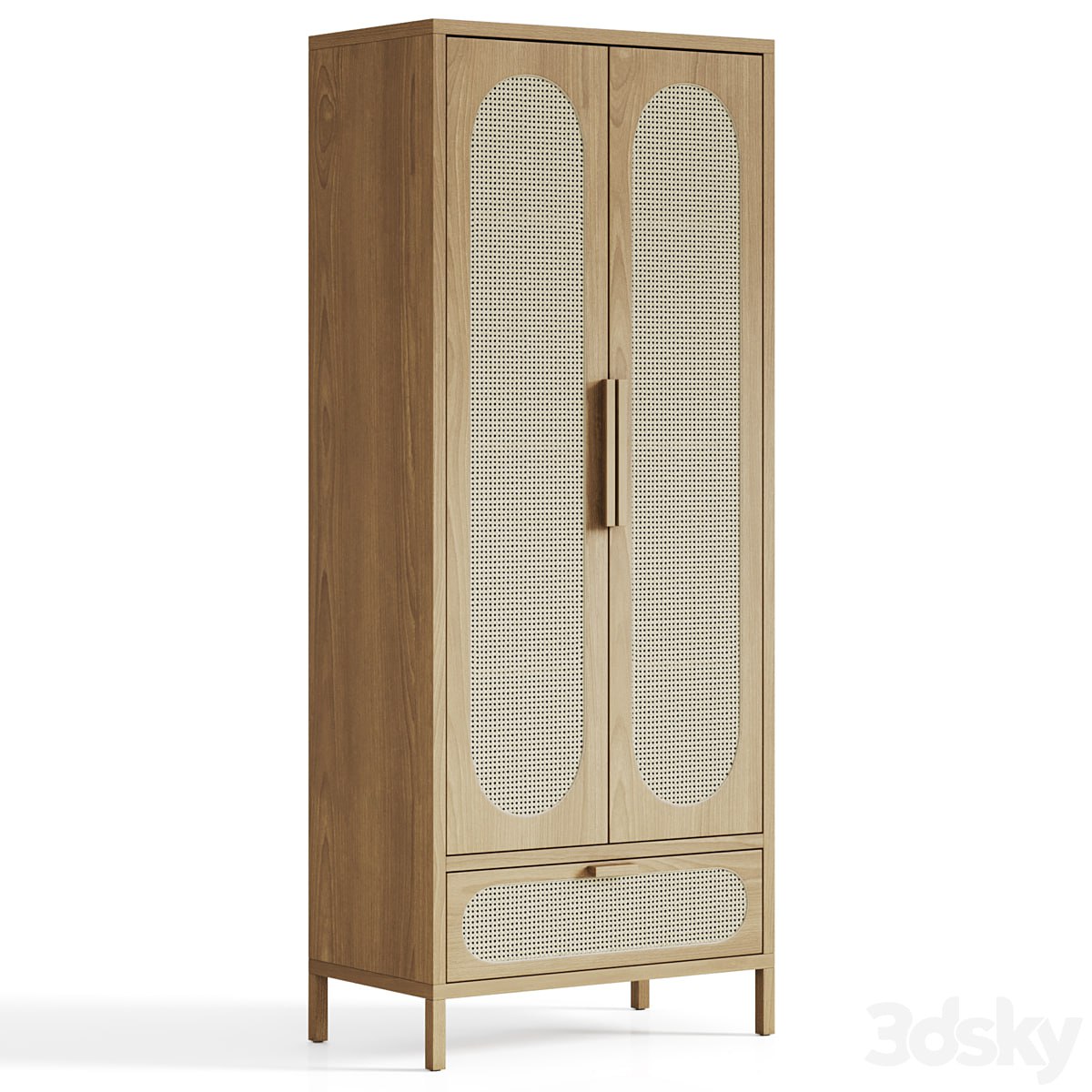 Classic Rattan & Wood Cabinet