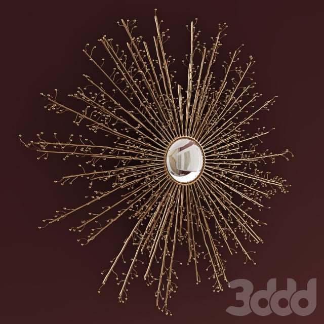 Global Views Berries Mirror Brass