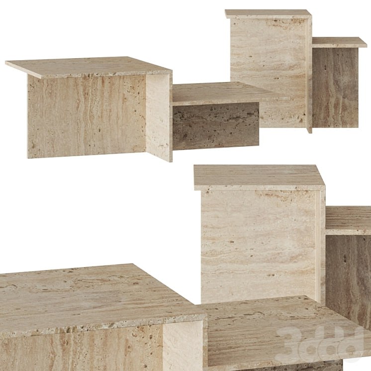 Ferm Living Distinct Travertine Coffee Tables