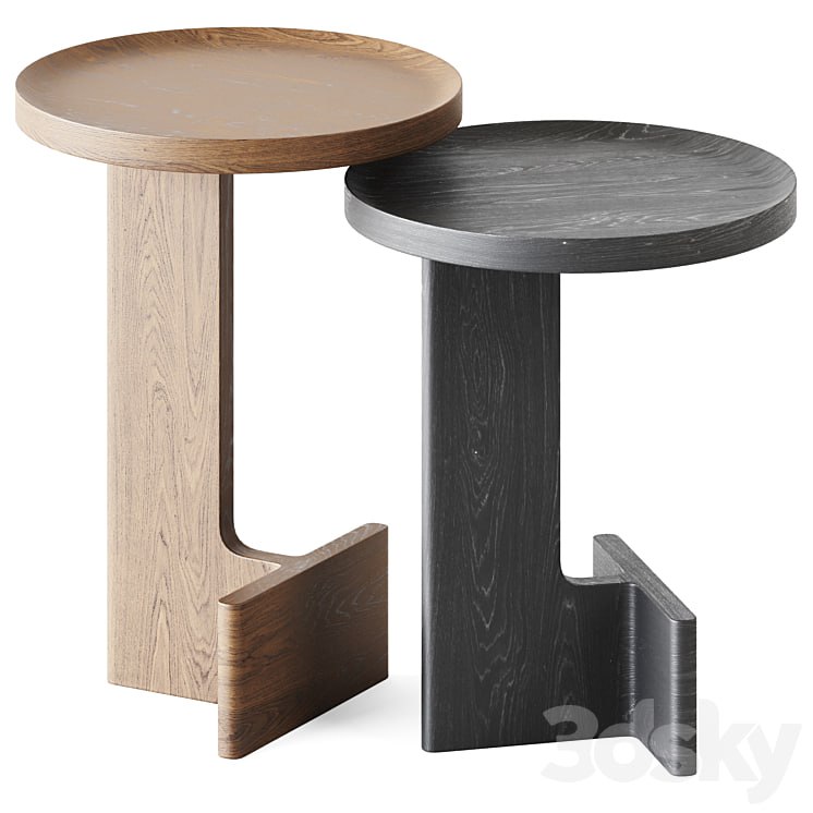 Wooden Beam Side Tables by Ariake