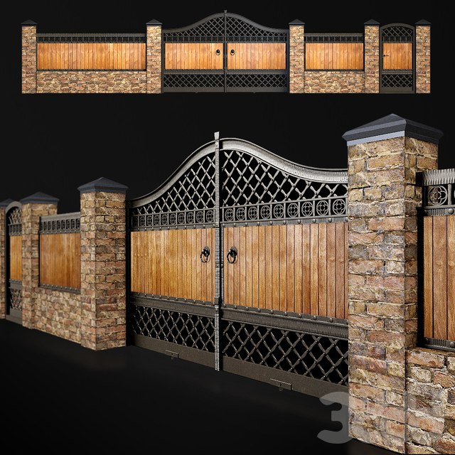 Fence with gate and wicket 3