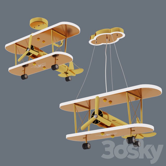 Golden chandelier airplane