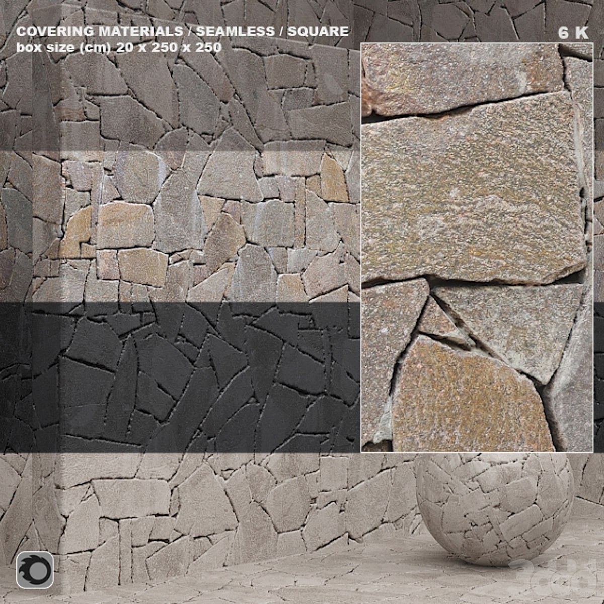 Material (seamless) - stone, panel set 84