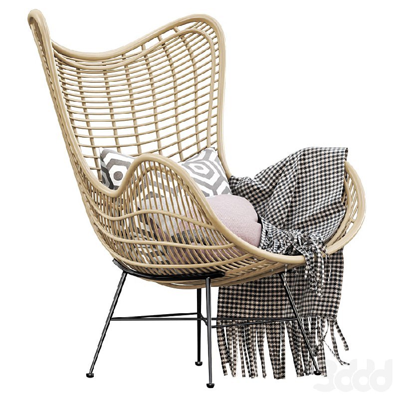 Hk living natural rattan egg chair