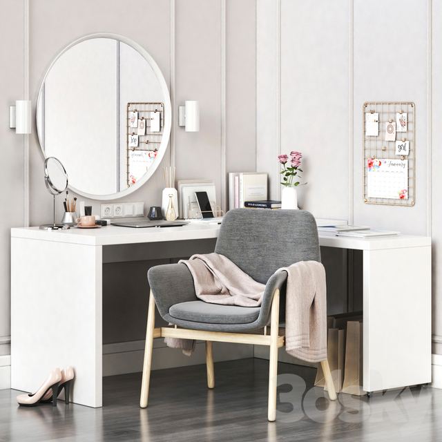 IKEA MALM corner dressing table and workplace